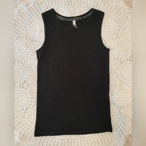 💚 VANITY FAIR Black Cotton Tank Top Size Small